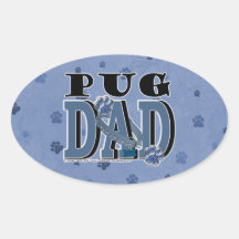 Pug DAD Oval Sticker