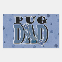 Pug DAD Rectangular Sticker