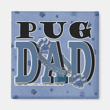 Pug DAD Refrigerator Magnet
