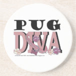 Pug DIVA Beverage Coaster