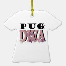 Pug DIVA Ornaments