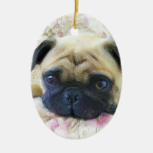 Pug dog ornament