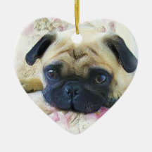Pug dog ornament