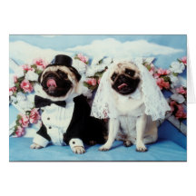 Pug Dog Wedding Card