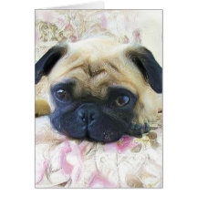 Pug greeting card