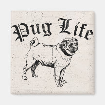 Pug Life Funny Dog Gangster Fridge Magnet