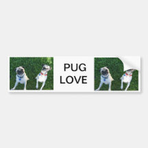 Pug Love Bumper Sticker