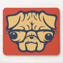 Pug Nerd Mouse Pad