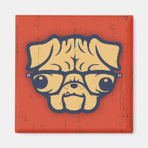 Pug Nerd Refrigerator Magnet