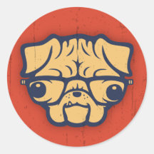 Pug Nerd Sticker