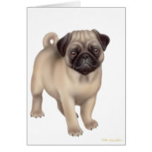 Pug Puppy Greeting Card