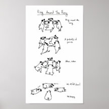Pug Ring Around the Rosy Poster
