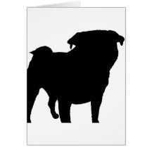 Pug Silhouette Greeting Card