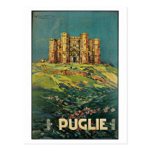 "Puglie ( Puglia ) Vintage Italian Travel Poster Postcard