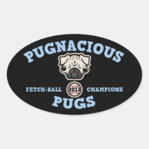 Pugnacious Pugs Stickers