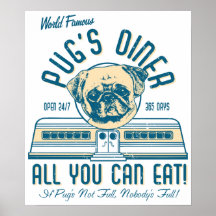 Pug's Diner 50s Retro VIntage Posters