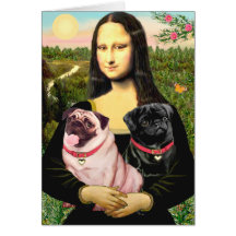 Pugs (Fawn + Blk) - Mona Lisa Cards