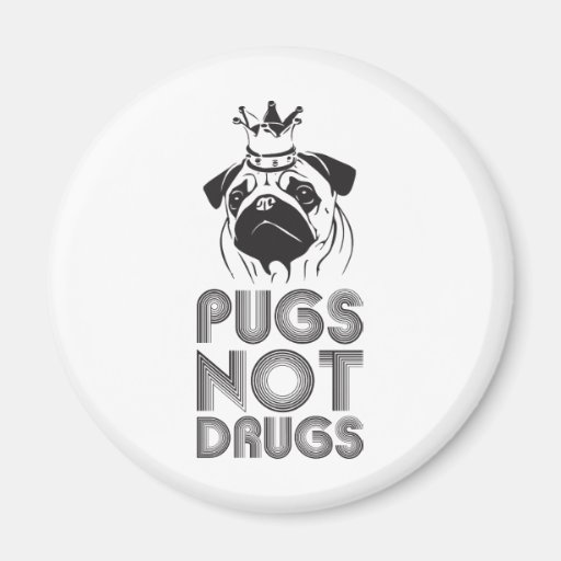 Pugs Not Drugs Refrigerator Magnet
