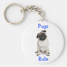 Pugs Rule Key Chain