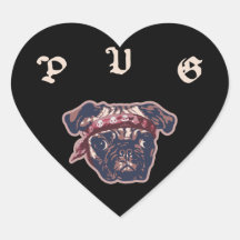 Pugsta Heart Stickers