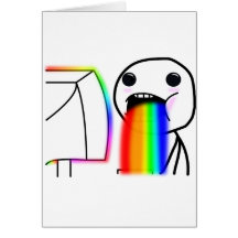 Pukes Rainbows Greeting Card