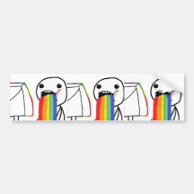 Puking Rainbows Bumper Stickers
