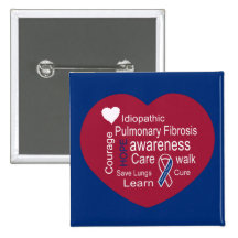 Pulmonary Fibrosis Awareness Button