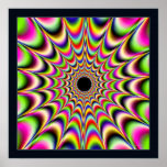 Pulsating Black Centre and Beaming Colours III Print