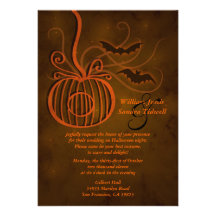 Pumpkin Cage Halloween Wedding Invitation