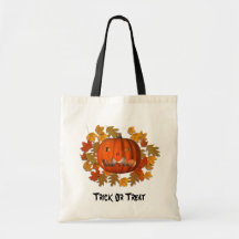 Pumpkin Jack O Lantern Halloween Funny Tote Bag