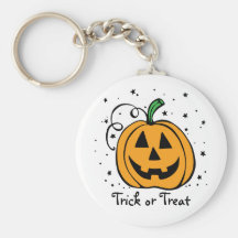 Pumpkin Trick or Treat Keychain
