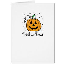 Pumpkin Trick or Treat Note Card