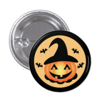 Pumpkin Witch Button