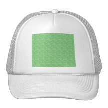 Pumpkins on green mesh hat