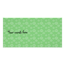 Pumpkins on green personalized photo card