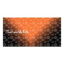 Pumpkins on orange black fade photo cards