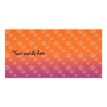 Pumpkins on orange purple fade picture card