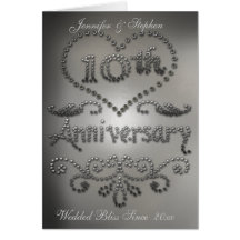 Punched Tin Look 10th Wedding Anniversary Card