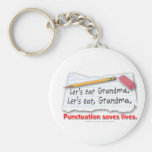 Punctuation Saves Lives Keychains
