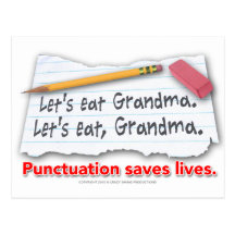 Punctuation Saves Lives Postcards
