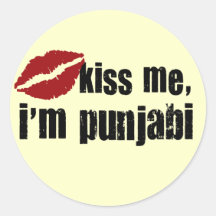 Punjabi Kiss Round Sticker