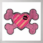 Punk Heart and Crossbones Poster