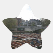 Punts on the River Cam in Cambridge Star Stickers