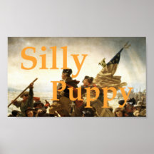 Puppy Crossing The Delaware Posters