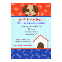 Puppy Dog Birthday Party Invitations