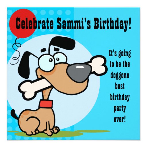 Puppy Dog Customised Birthday Invites