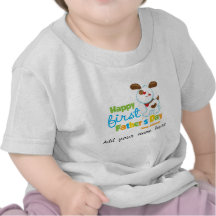 Puppy Dog Happy First Father's Day Tshirt