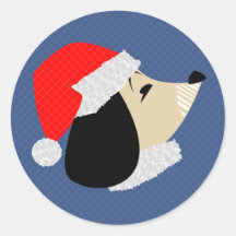 puppy in santa hat  sticker