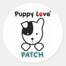 Puppy Love - PATCH Round Stickers