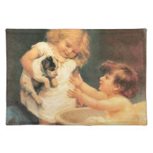 Puppy Taking a Bath Place Mat